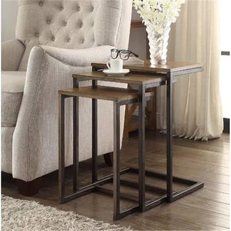 Carolina Chair & Table Carolina Chair WSS-2016HOAI Addison Nesting Table Set; Harvest Oak & Aged Iron WSS-2016HOAI